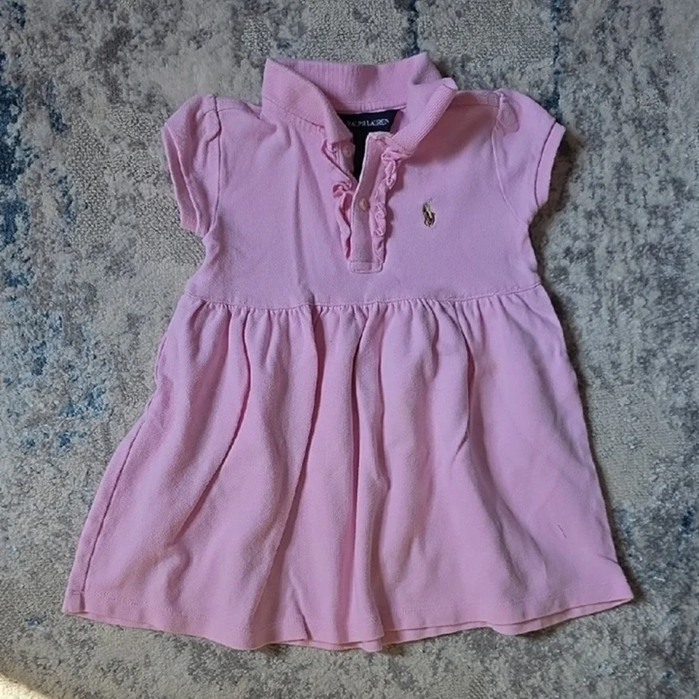 Ralph Lauren Size 18 Month Pink Collared Short Sleeve Dress